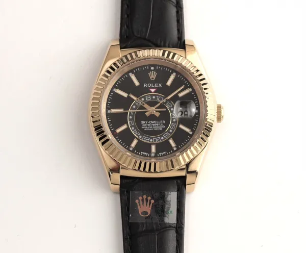 Rolex Sky-Dweller Rose Gold Gray Dial Mechanical Watch - 12