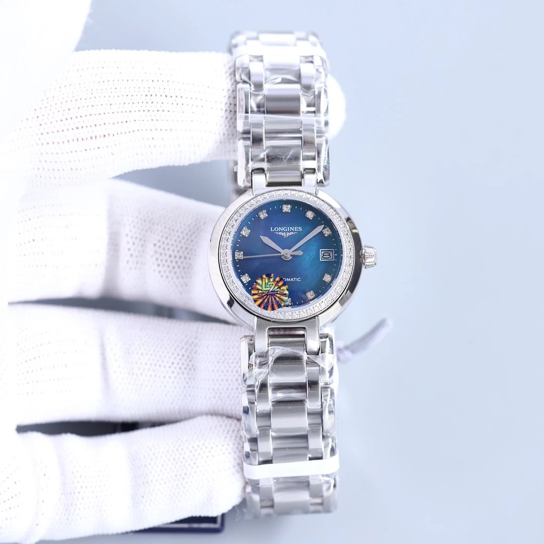 Longines La Grande Classique de Longines Diamond Bezel White Mother-of-Pearl Dial Stainless Steel Watch - 10