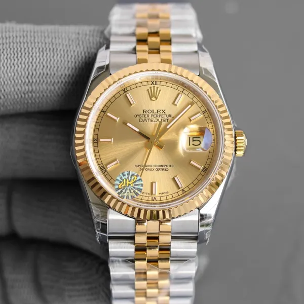 Rolex Day-Date II Rainbow Diamond Pave Mechanical Watch - 12