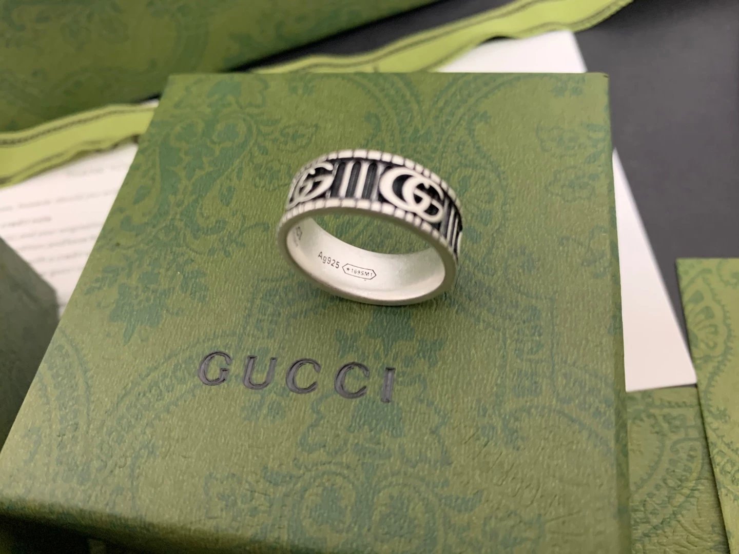 Gucci GG Marmont Wide Ring Silver Jewelry - 12