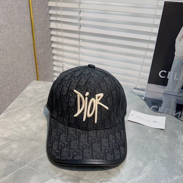 Dior Hats Oblique Monogram Embroidered Logo Baseball Cap product detail image 11