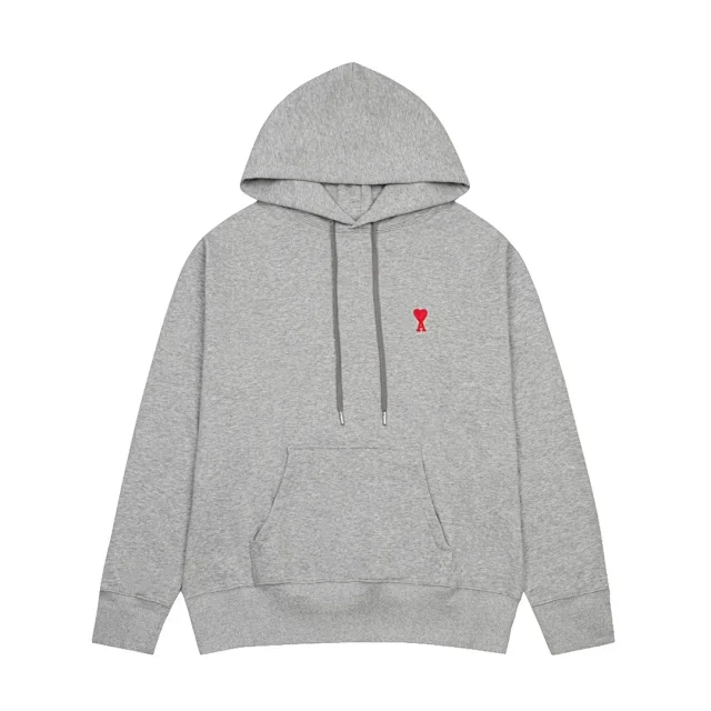 AMI Paris Hoodies & Sweatshirts de Coeur embroidered pullover hoodie product detail image 12