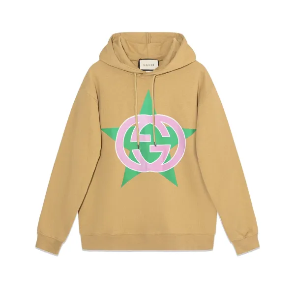 Gucci GG Logo Print Cream Hoodie - 14