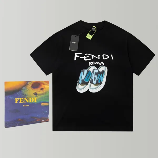 Fendi Abstract Tie-Dye Print T-Shirt - 14