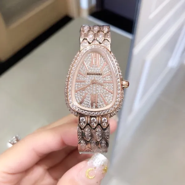 Bvlgari Serpenti Spiga Diamond White Dial Quartz Watch - 12