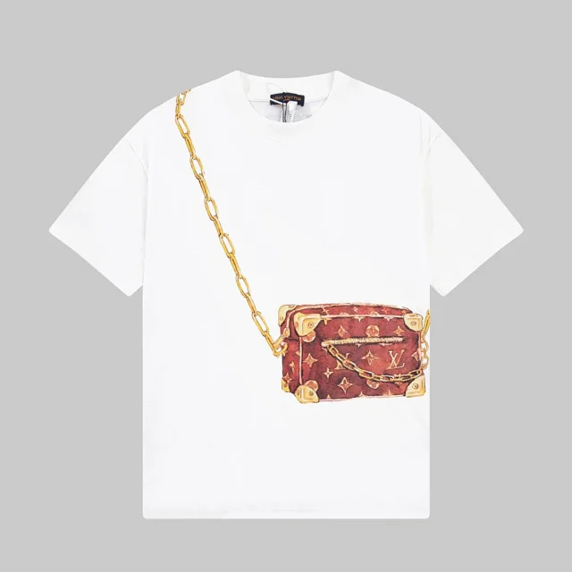 Louis Vuitton T-Shirts Short-Sleeve Crewneck Graphic Print product detail image 12