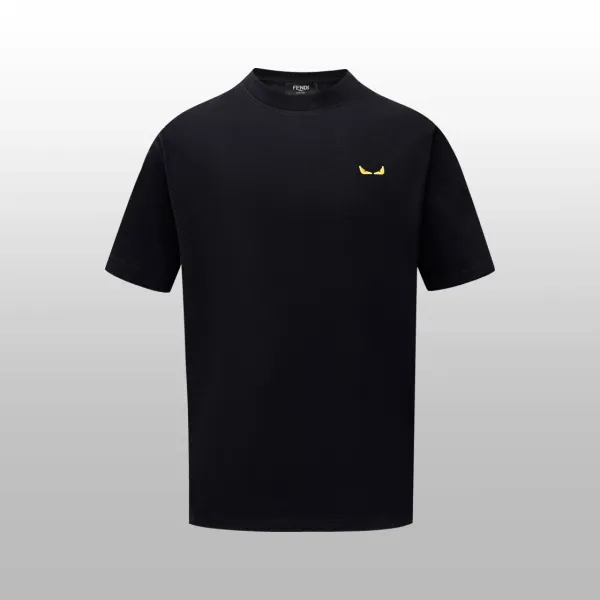 Fendi Monster Eyes Blue Logo Black T-Shirt - 12