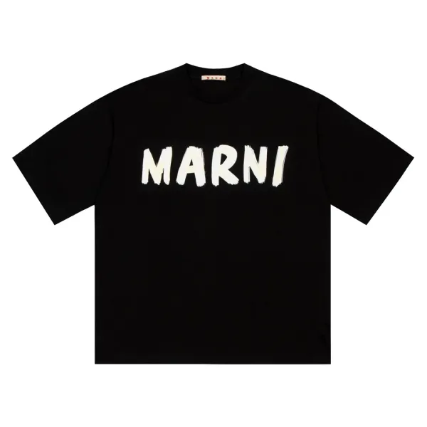 Marni Brushstroke Logo Olive Green T-Shirt - 11