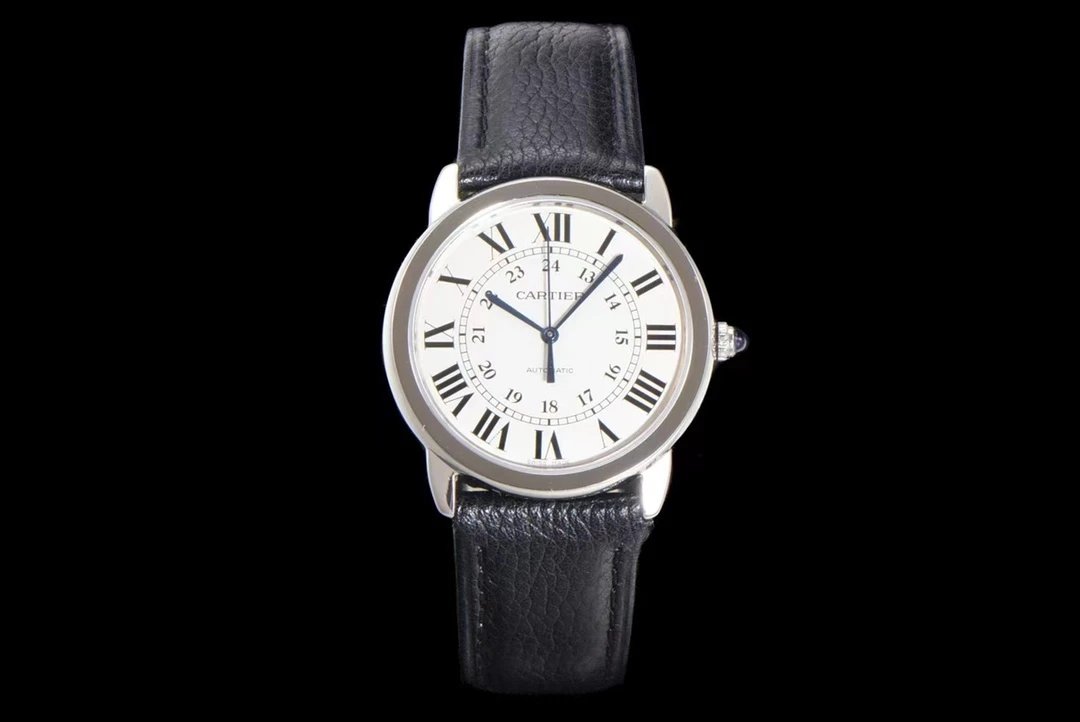 Cartier Ronde Solo de Cartier White Dial Black Alligator Strap Mechanical Watch - 11