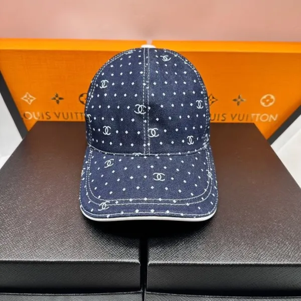 Chanel Logo Embroidered Beige Baseball Cap - 14