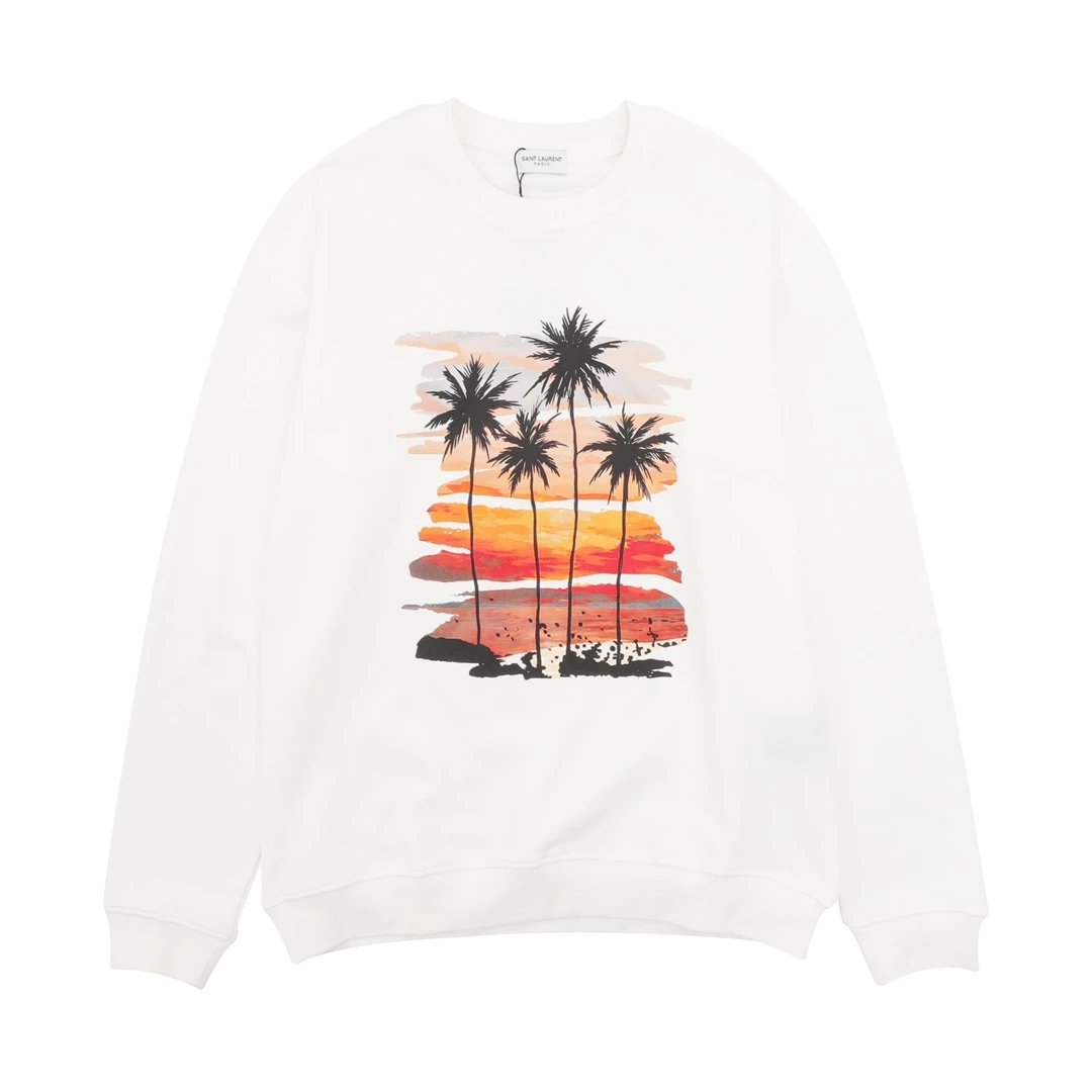 Saint Laurent White Palm Tree Sweatshirt