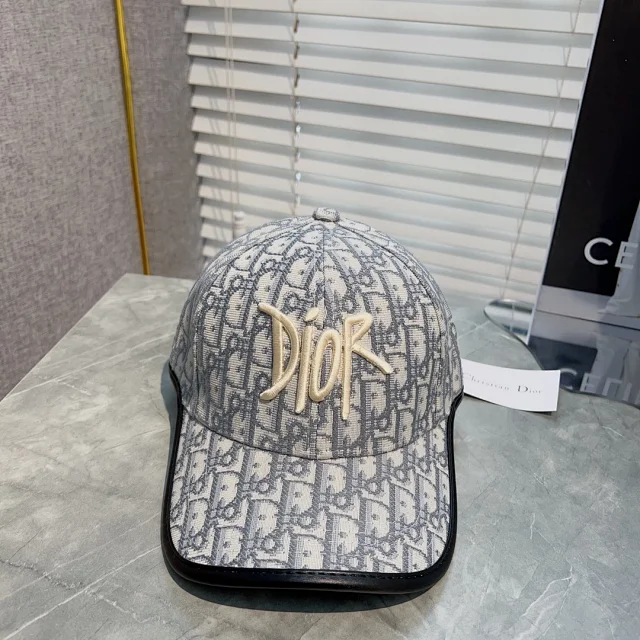 Dior Hats Oblique Monogram Embroidered Logo Baseball Cap product detail image 12