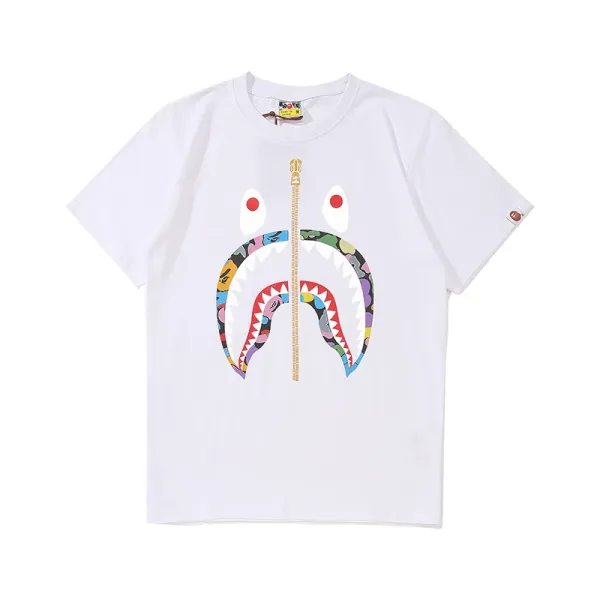 A Bathing Ape Shark Face Embroidered Black Polo - 11