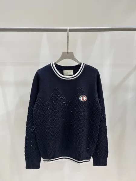 Gucci Diamond Knit Sweater Navy - 12