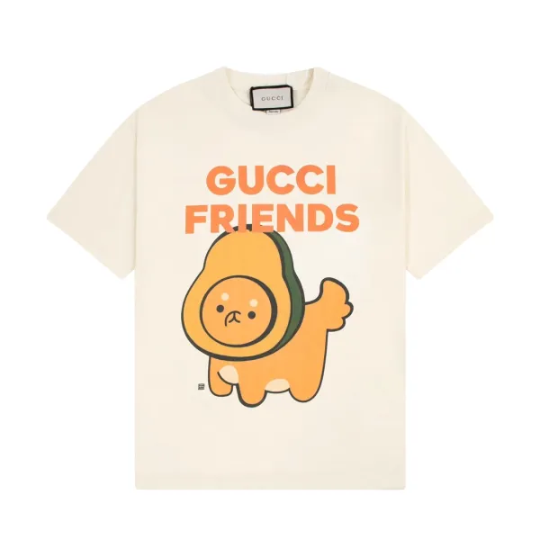 Gucci Woof Woof Print T-Shirt Beige - 13