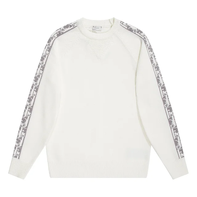 Dior Knitwear Crewneck sweater with Oblique shoulder stripes product detail image 11