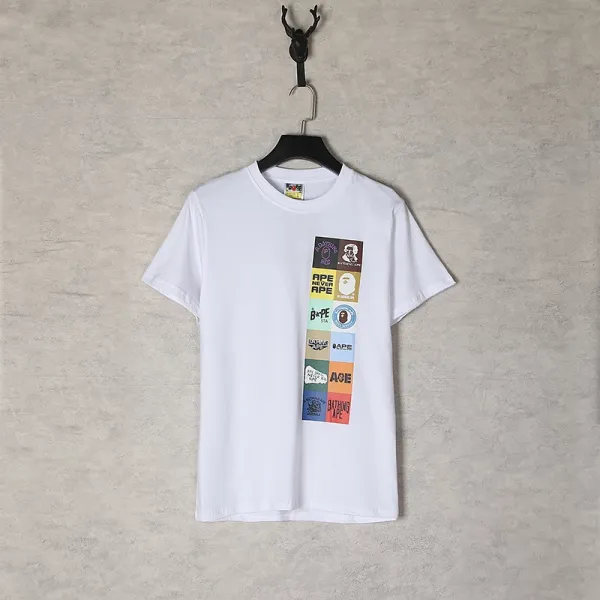 A Bathing Ape Logo Sticker Patch T-Shirt Black - 13
