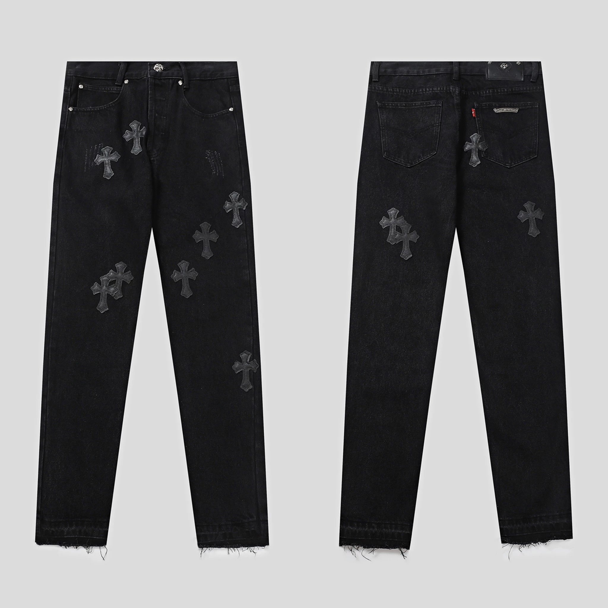 Gallery Dept. Cross-Embroidered Acid Wash Jeans - 11