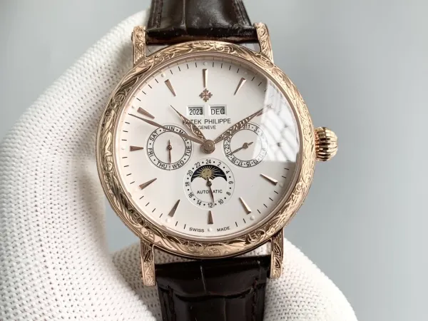 Patek Philippe Calatrava Weekly Calendar Blue Dial Gold Mechanical Watch Watches - 13