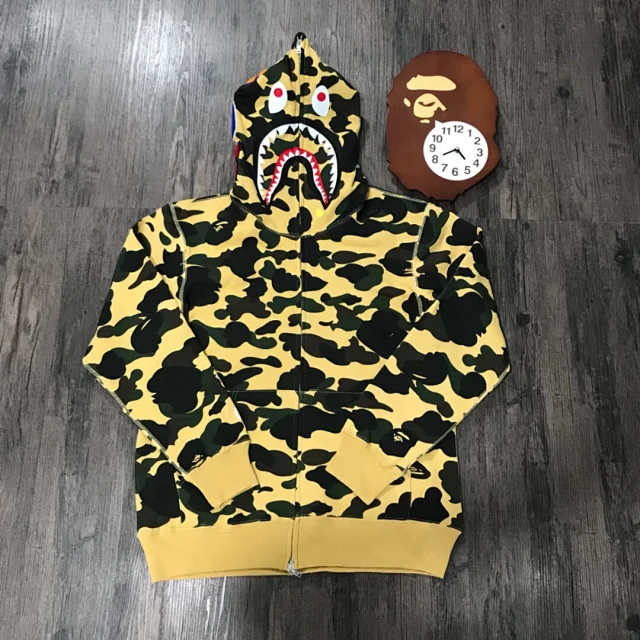 A BATHING APE Hoodies & Sweatshirts Shark Full Zip Hoodie with Camo Print product detail image 12