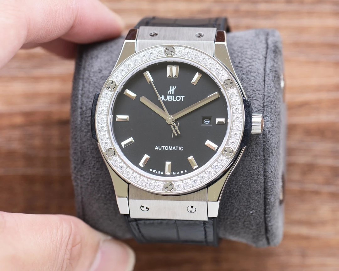 Hublot Classic Fusion Automatic Gray Dial Diamond Bezel Watch - 14