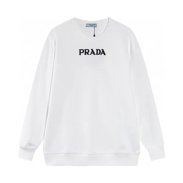 Prada Logo Embroidered Black Sweatshirt - 15