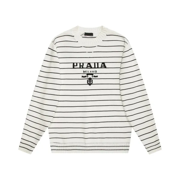 Prada Logo Embroidered Black Sweatshirt - 11