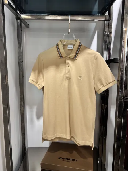 Burberry Monogram-Embroidered Beige Polo Shirt - 11