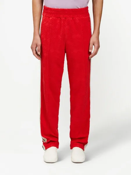 Palm Angels Track Pants Pink with Red Side Stripes Sweatpants - 12