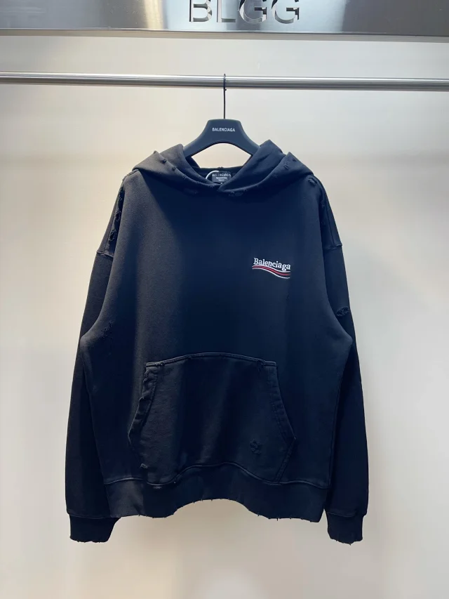 Balenciaga Jackets Hooded Color-Block Zip Windbreaker product detail image 13