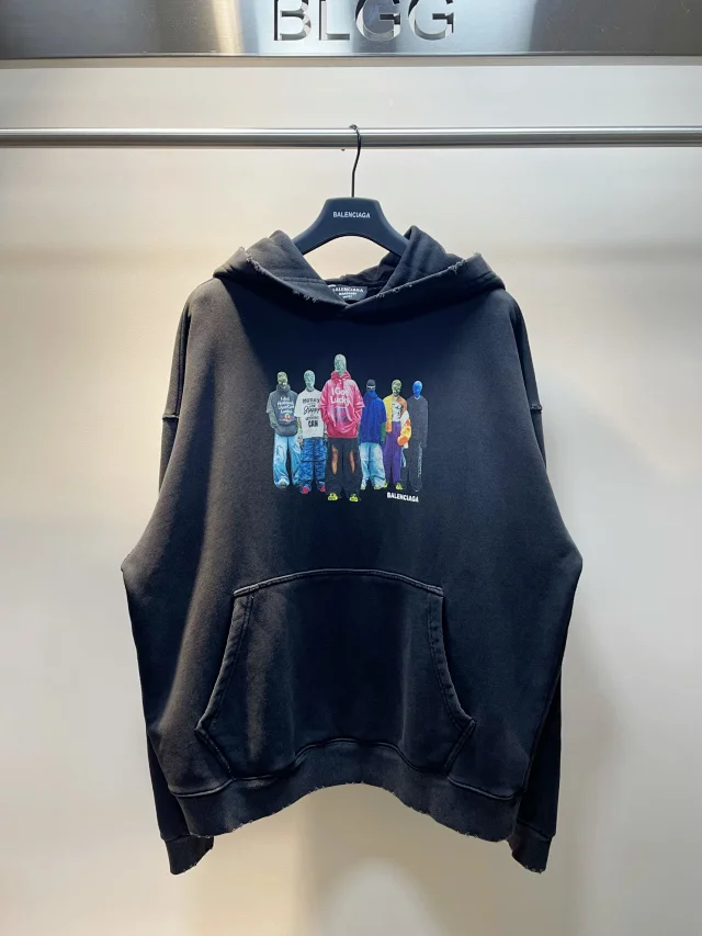 Balenciaga Jackets Hooded Color-Block Zip Windbreaker product detail image 11