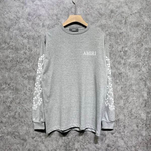 Amiri Skeleton Print Long Sleeve T-Shirt Beige - 13