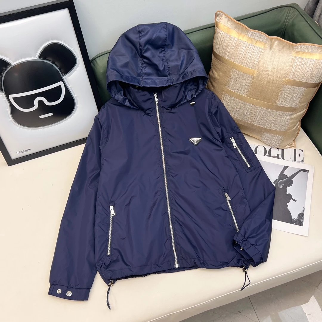 Prada Re-Nylon Tech Windbreaker Black Jacket - 13