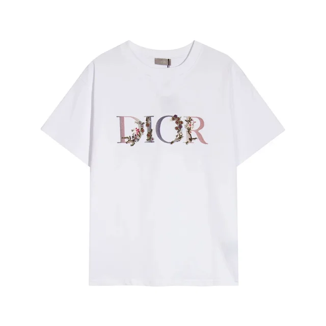 Dior T-Shirts Embroidered Logo Graphic product detail image 11