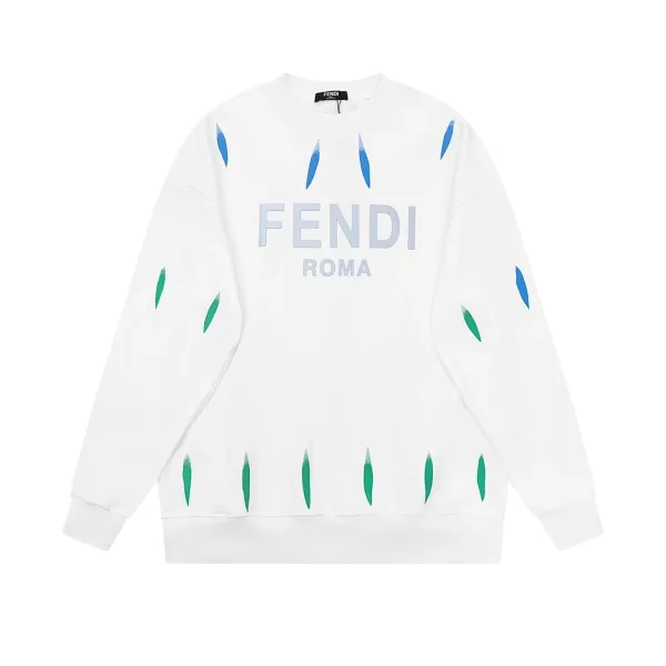 Fendi FF Logo Jacquard Sweater White - 12