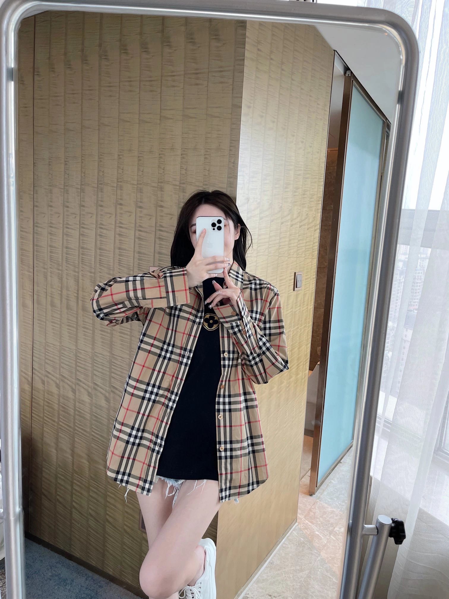 Burberry Classic Check Long-Sleeve Shirt Beige Multicolor - 13