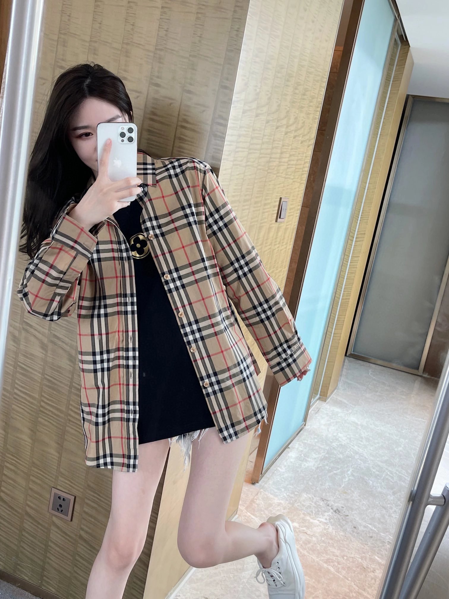 Burberry Classic Check Long-Sleeve Shirt Beige Multicolor - 15
