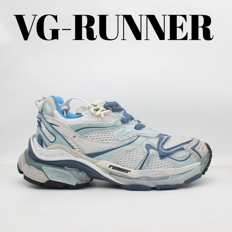 Unbranded Sneakers Chunky mesh low-top — white gray blue moon
