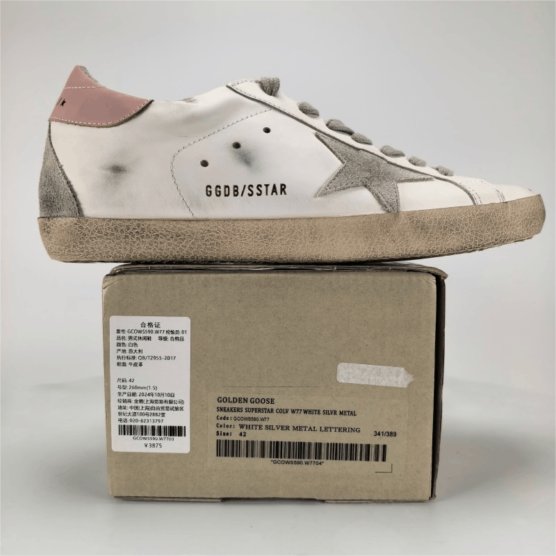 White Distressed Sneakers with Star Detail