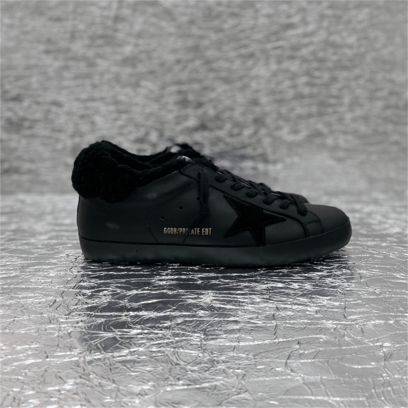 Golden Goose Superstar Black Leather Casual Sneakers