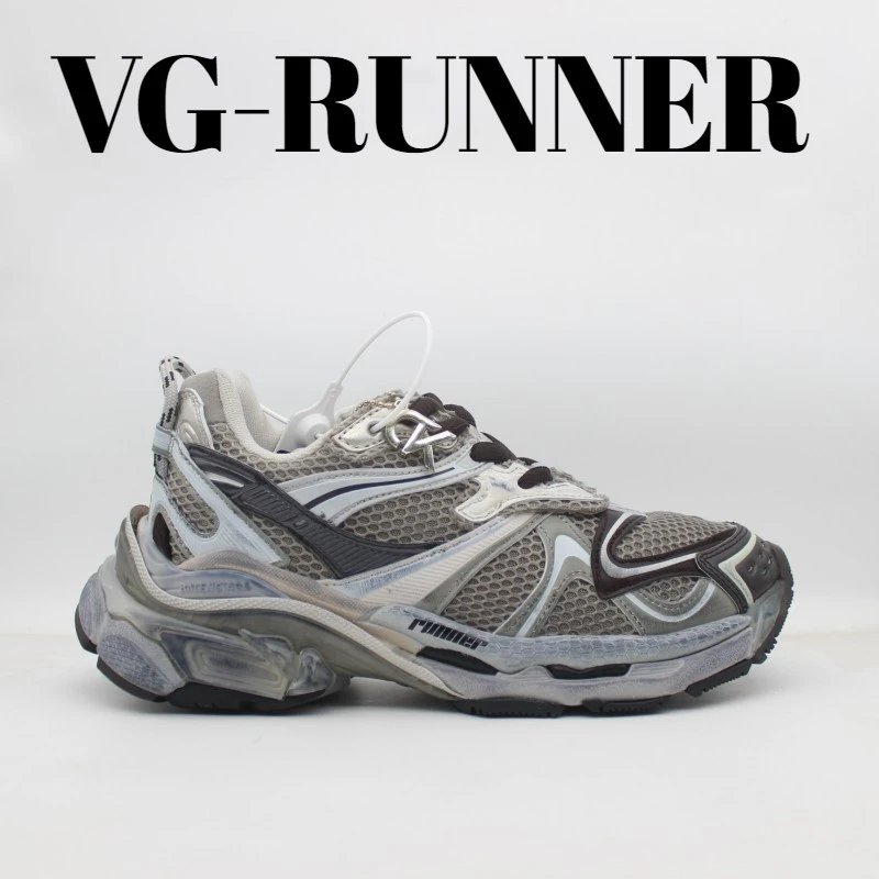 Unbranded Sneakers Chunky mesh low-top — Black, gray, and silver