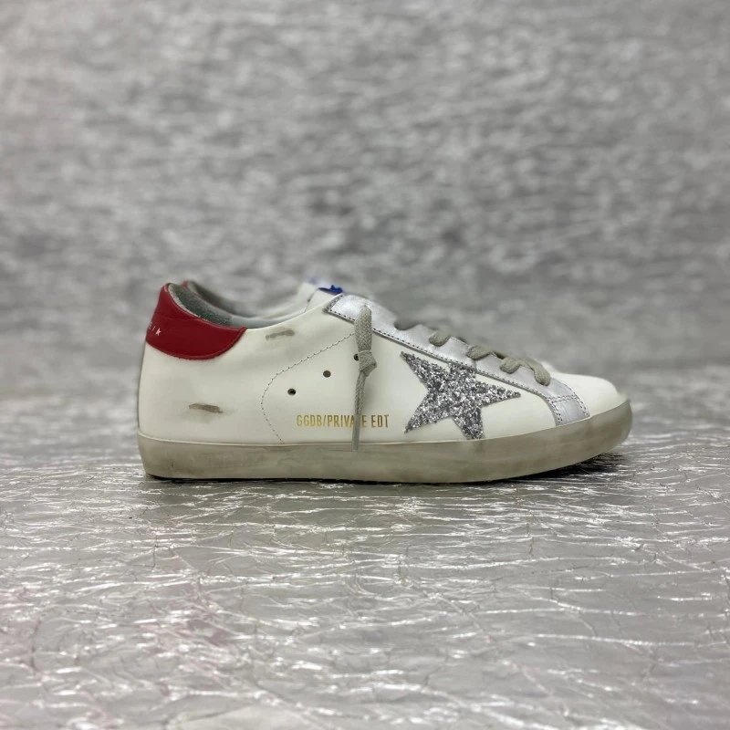 Golden Goose Deluxe Brand Superstar Glitter Star White Sneakers
