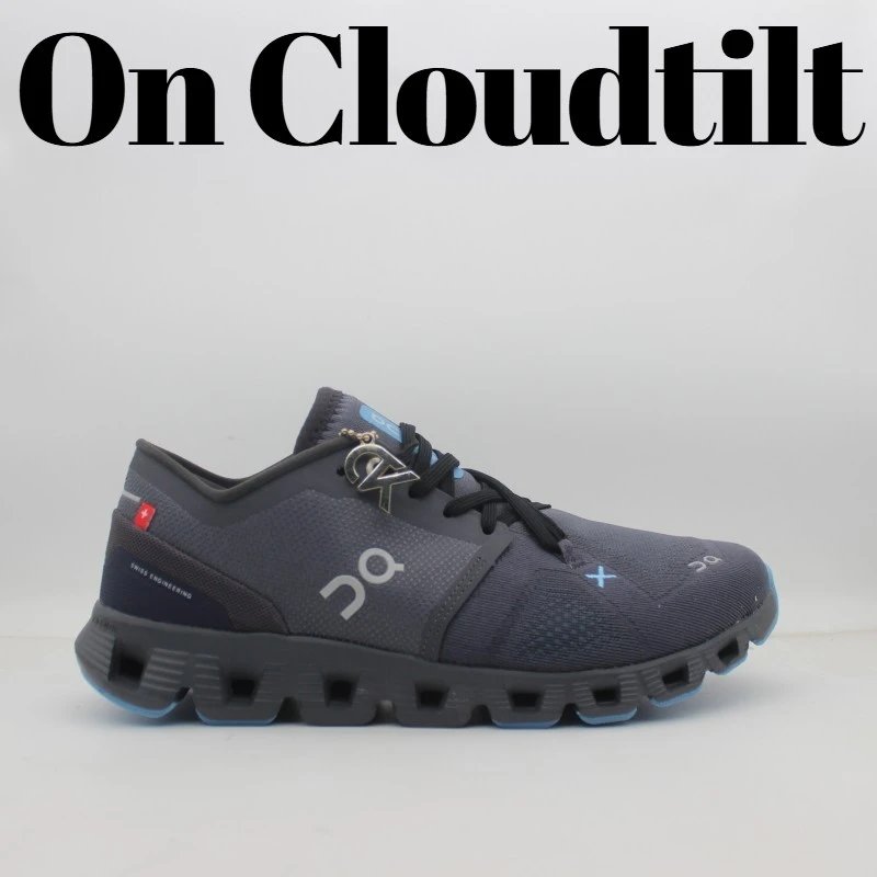 On Sneakers Mesh lace-up with segmented CloudTec-style sole — Black D.Grey