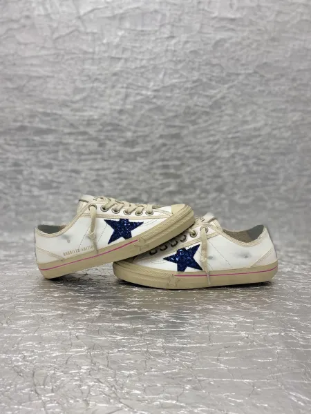 Golden Goose V-Star 2 White Distressed Sneakers - 5