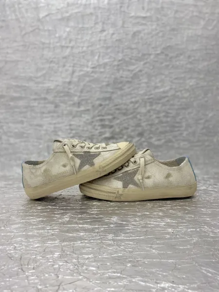Golden Goose V-Star 2 White Distressed Sneakers - 23