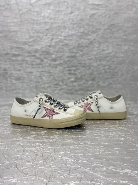 Golden Goose V-Star 2 White Distressed Sneakers - 48