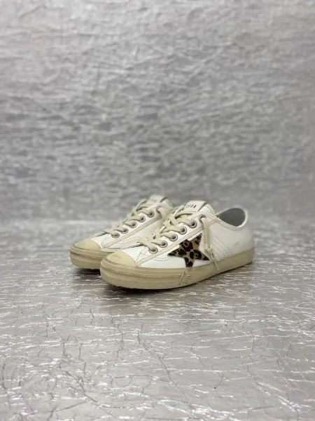 Golden Goose V-Star 2 White Distressed Sneakers - 13