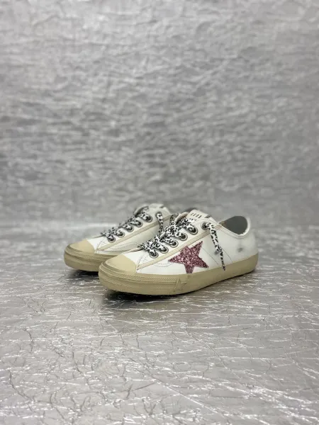 Golden Goose V-Star 2 White Distressed Sneakers - 49