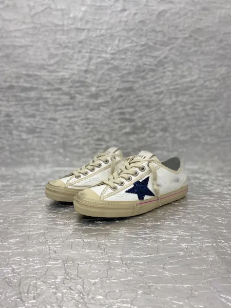 Golden Goose V-Star 2 White Distressed Sneakers - 4