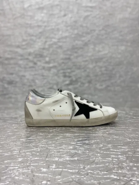 Golden Goose Superstar White Glitter Star Pink Snake Heel Sneakers - 2